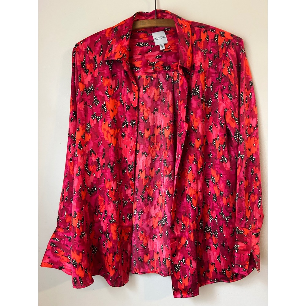 y2k‎ NIC+ZOE Women's Size S Abstract Print Button Down Indie Sleeze Office